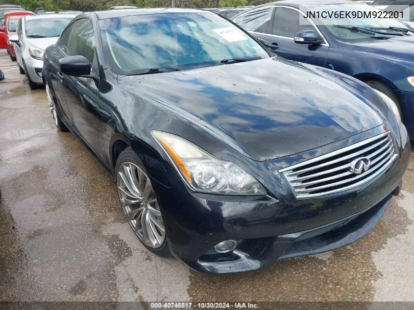 2013 Infiniti G37 Journey VIN: JN1CV6EK9DM922201 Lot: 40745517