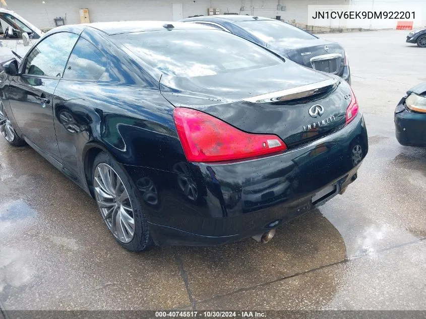 2013 Infiniti G37 Journey VIN: JN1CV6EK9DM922201 Lot: 40745517