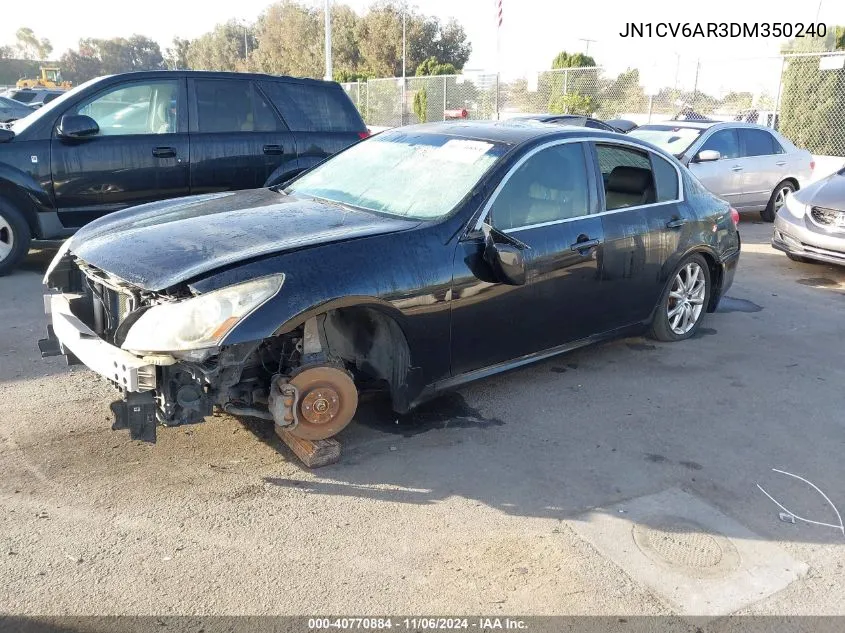 2013 Infiniti G37X VIN: JN1CV6AR3DM350240 Lot: 40770884