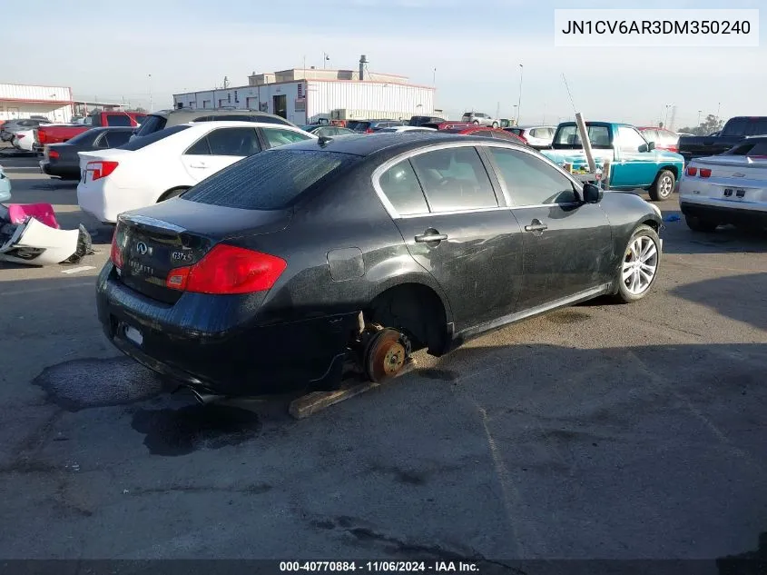 2013 Infiniti G37X VIN: JN1CV6AR3DM350240 Lot: 40770884