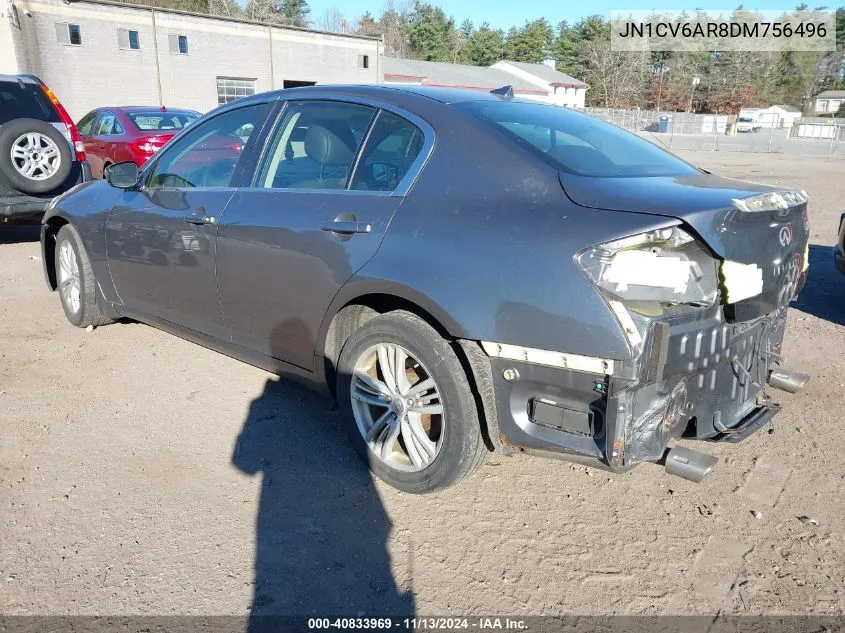 2013 Infiniti G37X VIN: JN1CV6AR8DM756496 Lot: 40833969