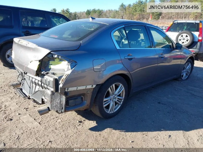 2013 Infiniti G37X VIN: JN1CV6AR8DM756496 Lot: 40833969