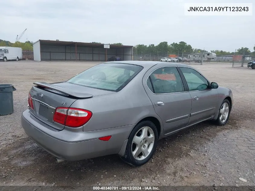 2000 Infiniti I30 Luxury/Touring VIN: JNKCA31A9YT123243 Lot: 40340701