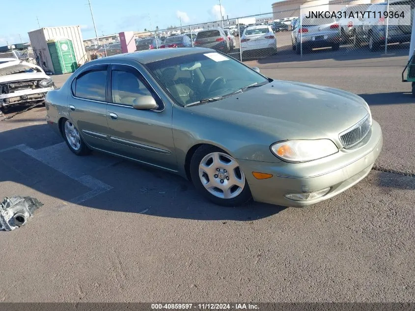 2000 Infiniti I30 Luxury/Touring VIN: JNKCA31A1YT119364 Lot: 40859597