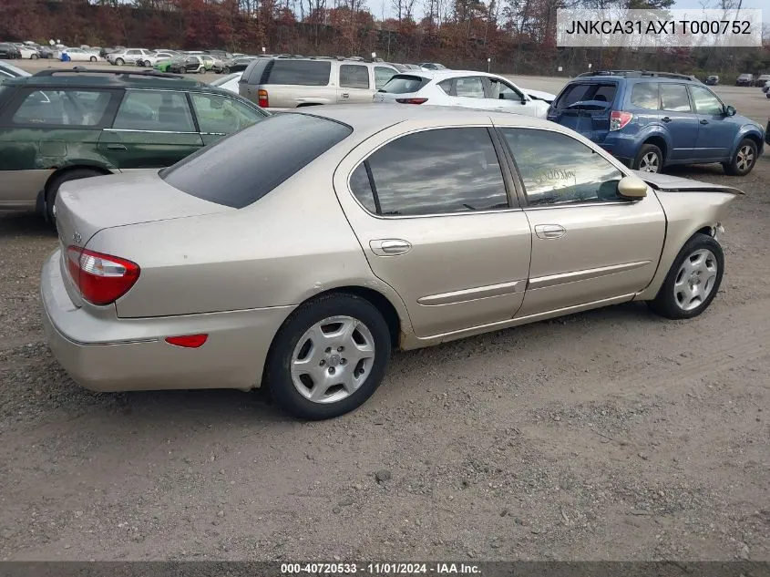 2001 Infiniti I30 VIN: JNKCA31AX1T000752 Lot: 40720533