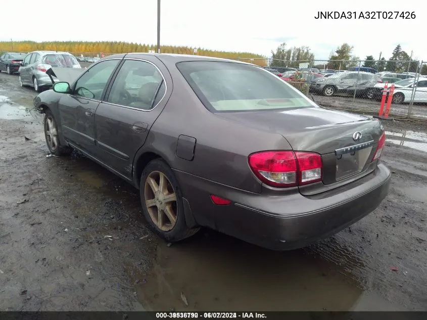 2002 Infiniti I35 Luxury VIN: JNKDA31A32T027426 Lot: 39536790