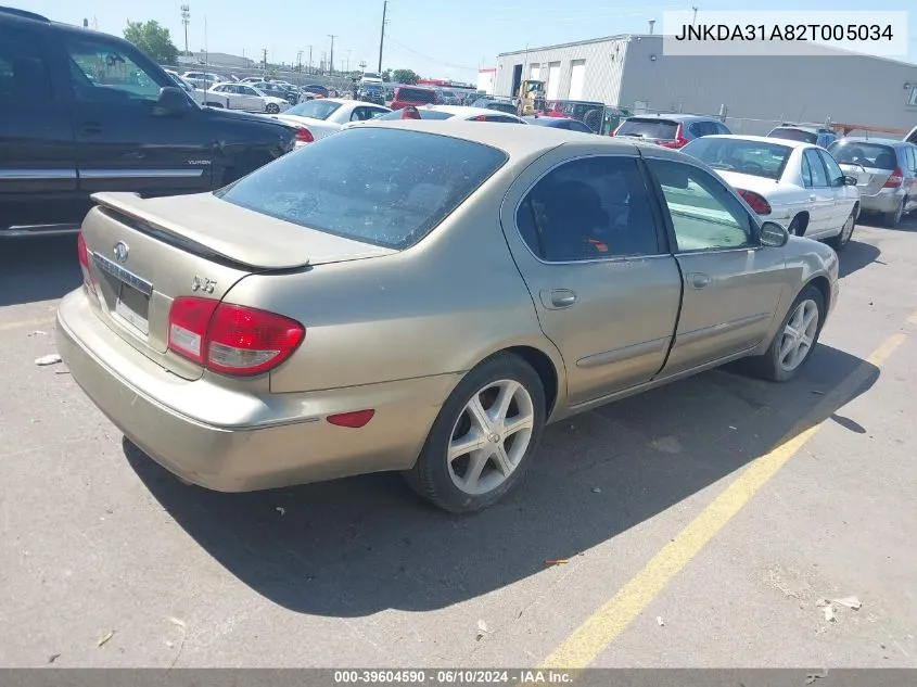 2002 Infiniti I35 Luxury VIN: JNKDA31A82T005034 Lot: 39604590