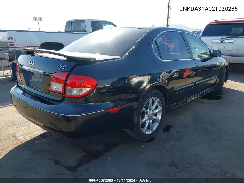 2002 Infiniti I35 Luxury VIN: JNKDA31A02T020286 Lot: 40572069