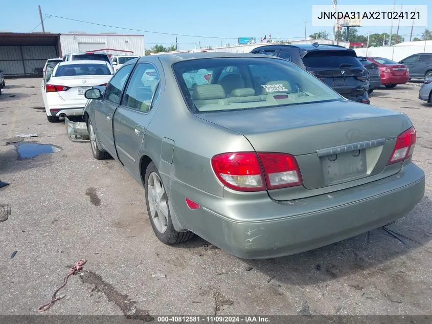 2002 Infiniti I35 Luxury VIN: JNKDA31AX2T024121 Lot: 40812581