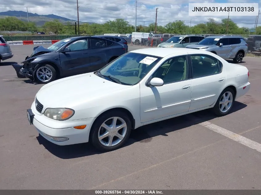 2003 Infiniti I35 Luxury VIN: JNKDA31A43T103138 Lot: 39265784