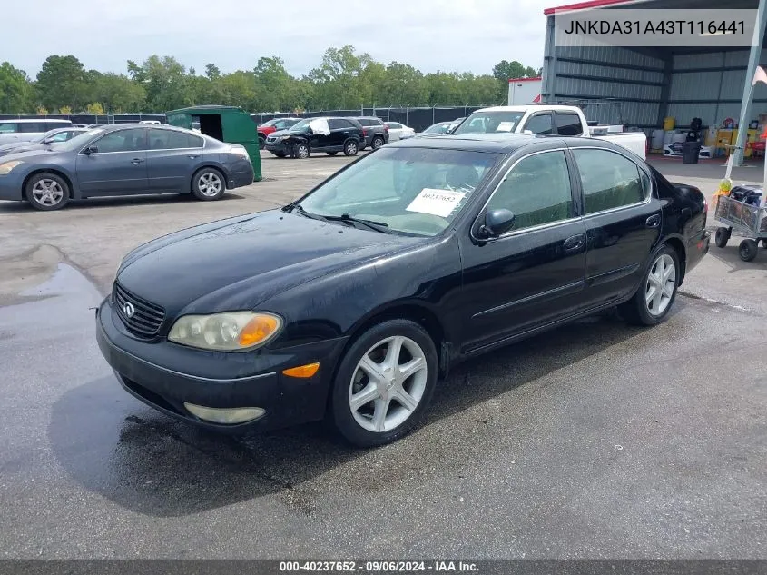 2003 Infiniti I35 Luxury VIN: JNKDA31A43T116441 Lot: 40237652