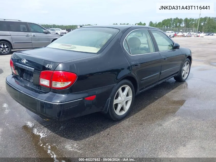 2003 Infiniti I35 Luxury VIN: JNKDA31A43T116441 Lot: 40237652