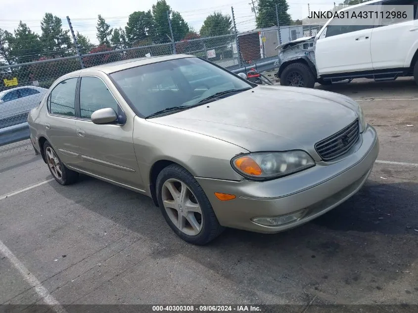 2003 Infiniti I35 Luxury VIN: JNKDA31A43T112986 Lot: 40300308