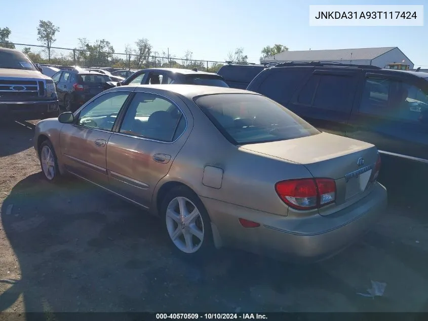 2003 Infiniti I35 Luxury VIN: JNKDA31A93T117424 Lot: 40570509