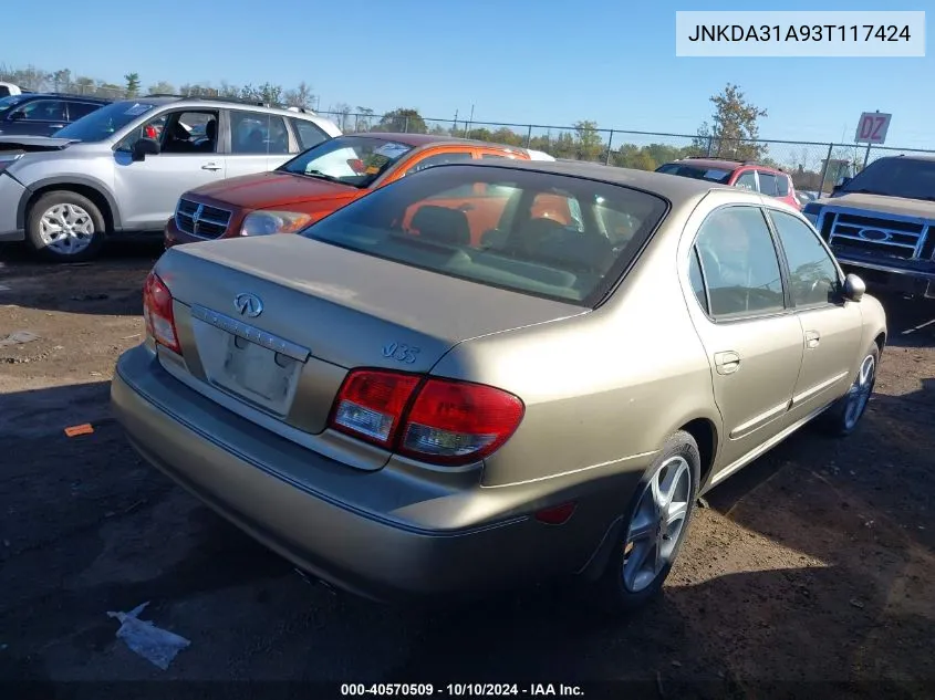 2003 Infiniti I35 Luxury VIN: JNKDA31A93T117424 Lot: 40570509