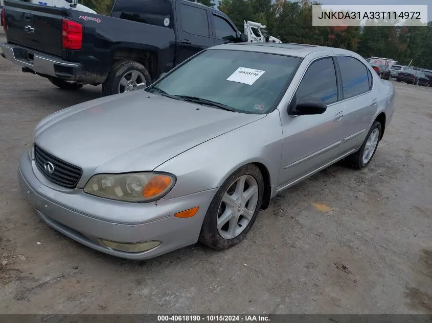 2003 Infiniti I35 Luxury VIN: JNKDA31A33T114972 Lot: 40618190