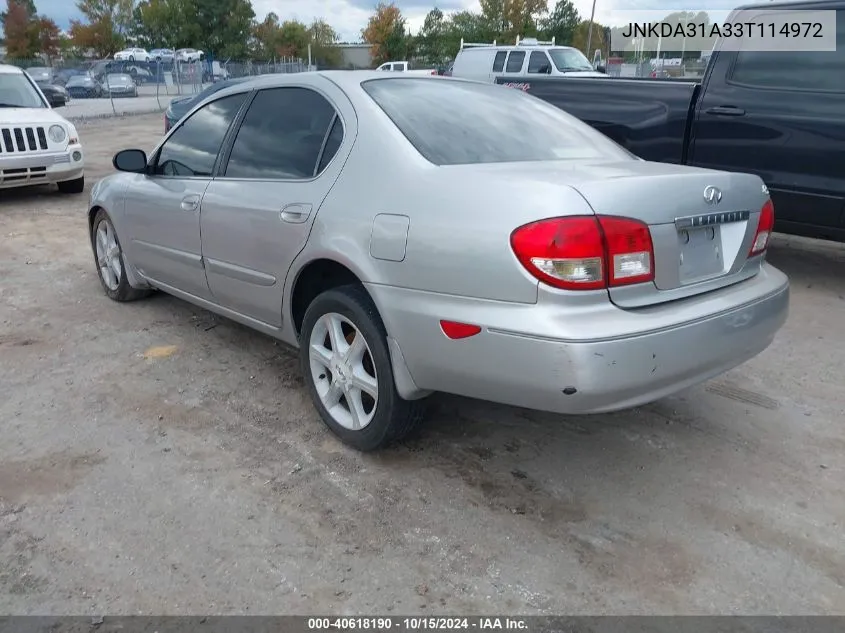 2003 Infiniti I35 Luxury VIN: JNKDA31A33T114972 Lot: 40618190