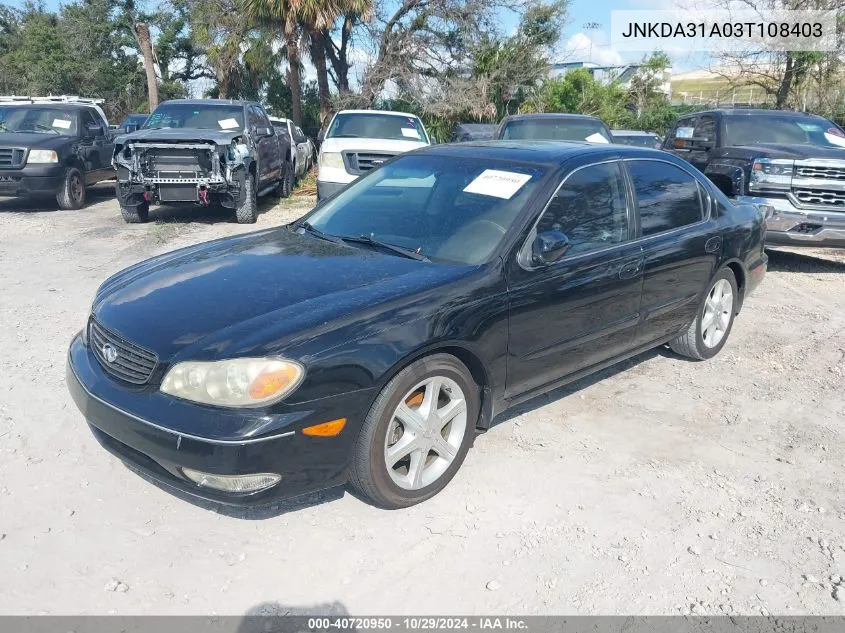 2003 Infiniti I35 Luxury VIN: JNKDA31A03T108403 Lot: 40720950