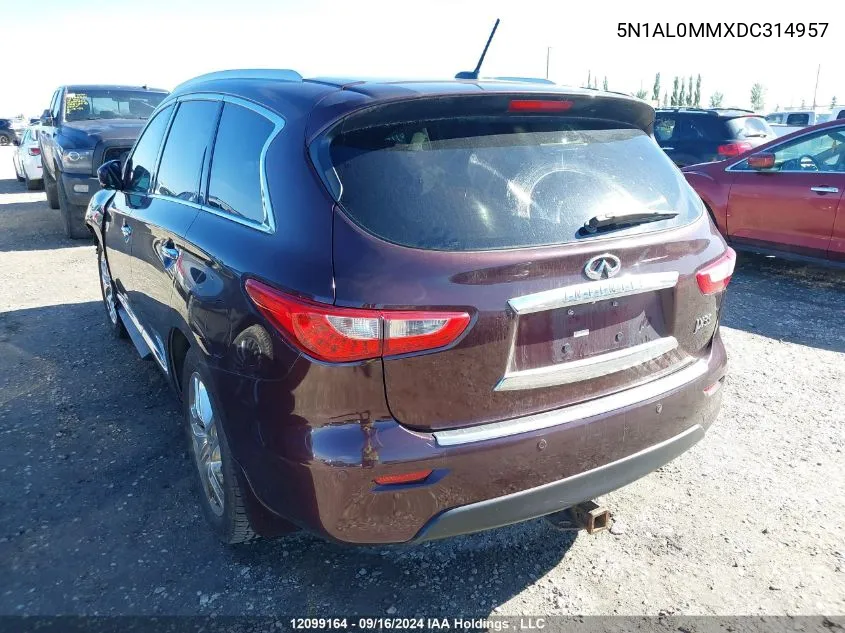 2013 Infiniti Jx35 VIN: 5N1AL0MMXDC314957 Lot: 12099164