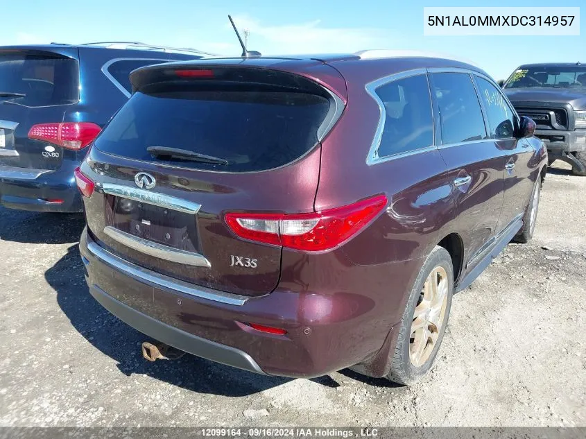 2013 Infiniti Jx35 VIN: 5N1AL0MMXDC314957 Lot: 12099164