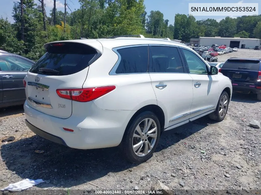 2013 Infiniti Jx35 VIN: 5N1AL0MM9DC353524 Lot: 40052440