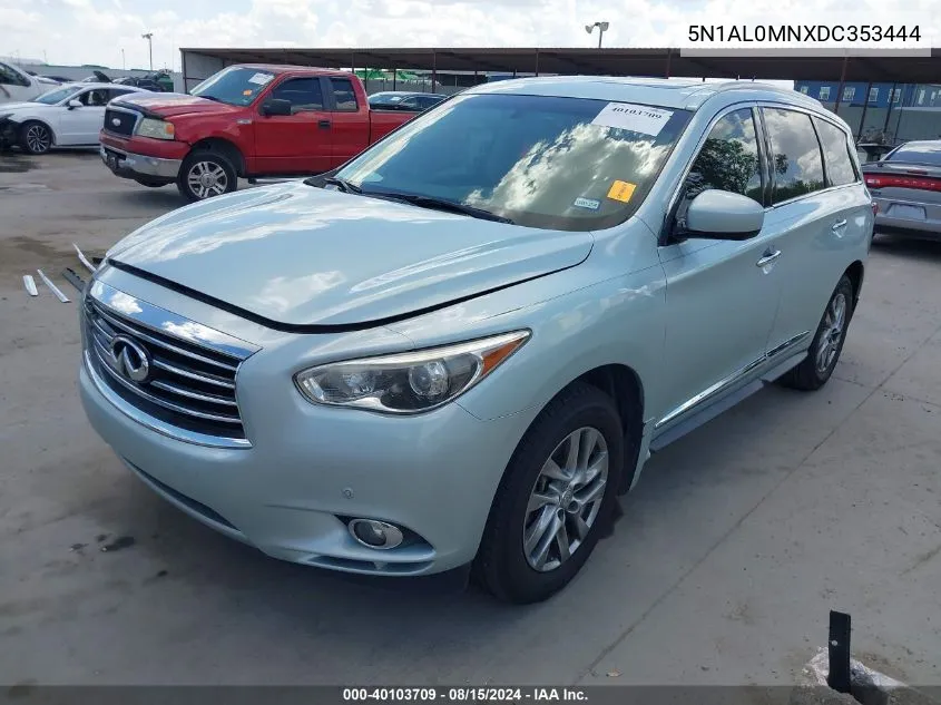 2013 Infiniti Jx35 VIN: 5N1AL0MNXDC353444 Lot: 40103709