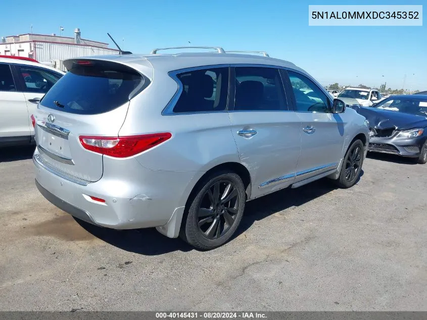 2013 Infiniti Jx35 VIN: 5N1AL0MMXDC345352 Lot: 40145431