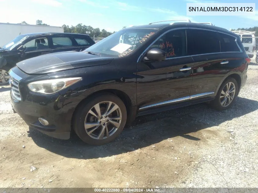 2013 Infiniti Jx35 VIN: 5N1AL0MM3DC314122 Lot: 40222880