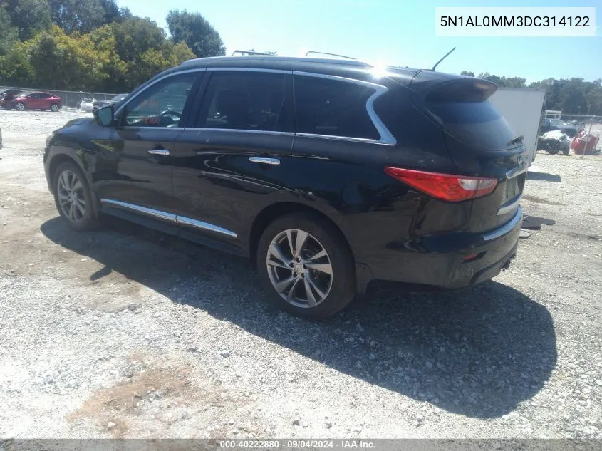 2013 Infiniti Jx35 VIN: 5N1AL0MM3DC314122 Lot: 40222880