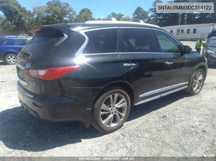 2013 Infiniti Jx35 VIN: 5N1AL0MM3DC314122 Lot: 40222880