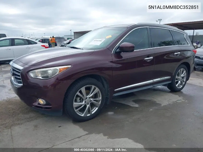 2013 Infiniti Jx35 VIN: 5N1AL0MM8DC352851 Lot: 40302080