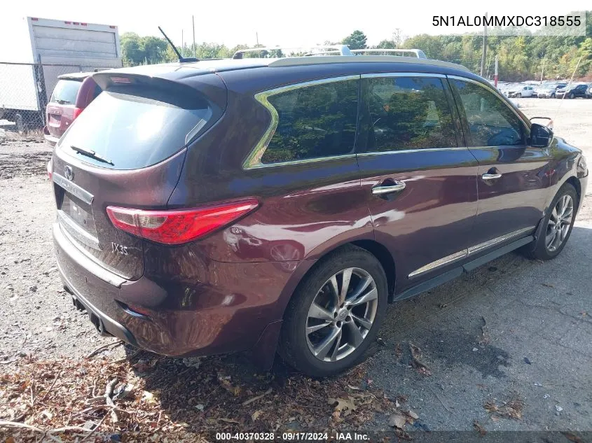 2013 Infiniti Jx35 VIN: 5N1AL0MMXDC318555 Lot: 40370328