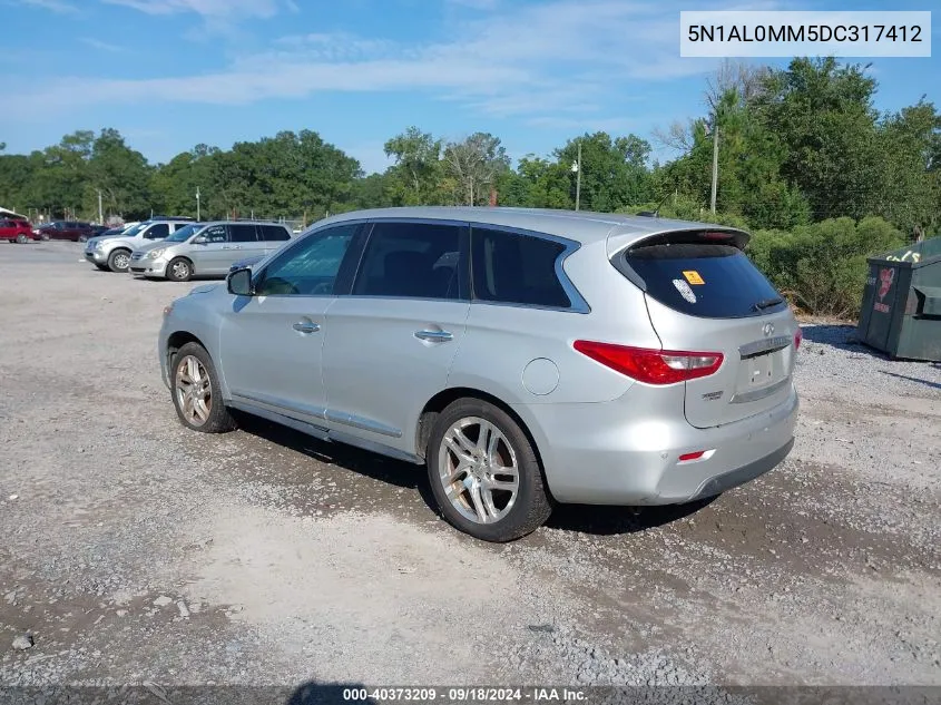 2013 Infiniti Jx35 VIN: 5N1AL0MM5DC317412 Lot: 40373209