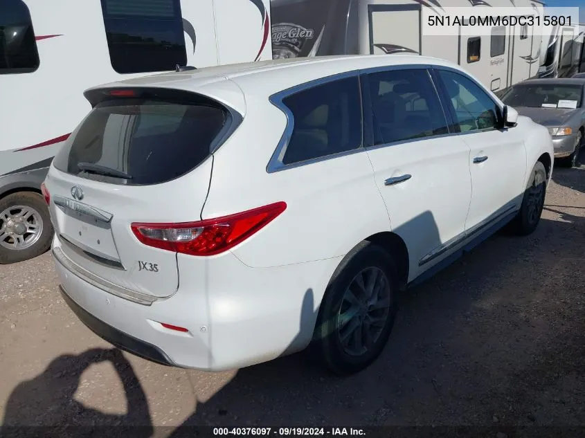 2013 Infiniti Jx35 VIN: 5N1AL0MM6DC315801 Lot: 40376097