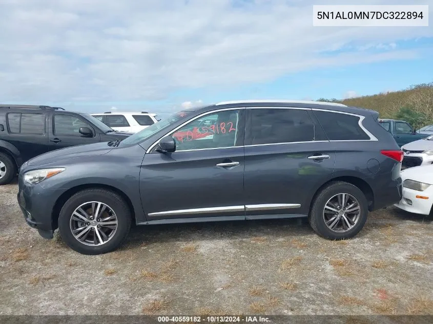 2013 Infiniti Jx35 VIN: 5N1AL0MN7DC322894 Lot: 40559182