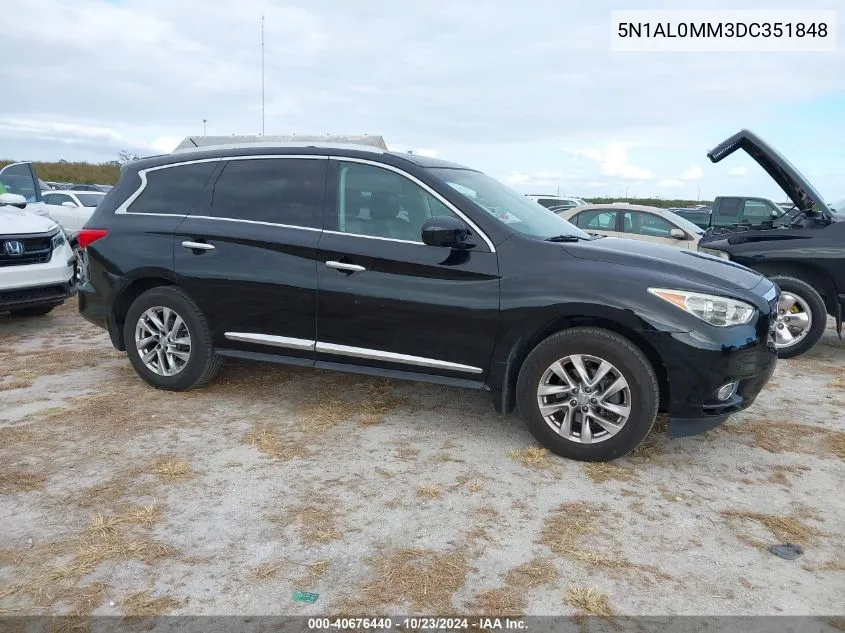 2013 Infiniti Jx35 VIN: 5N1AL0MM3DC351848 Lot: 40676440