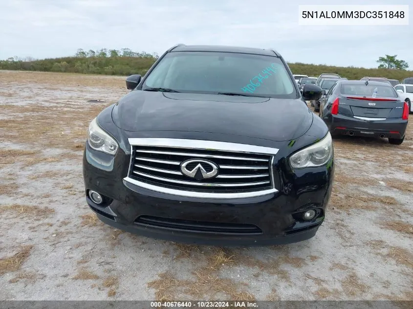 2013 Infiniti Jx35 VIN: 5N1AL0MM3DC351848 Lot: 40676440