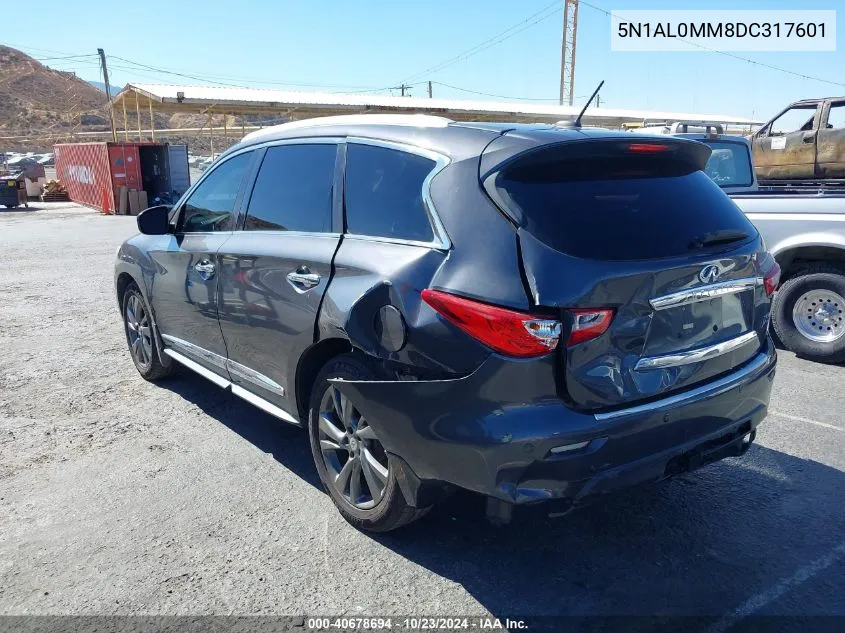 2013 Infiniti Jx35 VIN: 5N1AL0MM8DC317601 Lot: 40678694