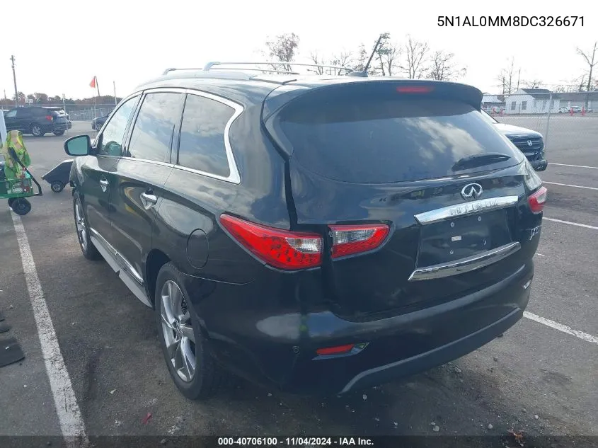 2013 Infiniti Jx35 VIN: 5N1AL0MM8DC326671 Lot: 40706100