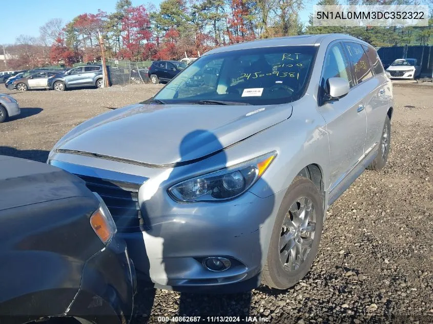 2013 Infiniti Jx35 VIN: 5N1AL0MM3DC352322 Lot: 40862687