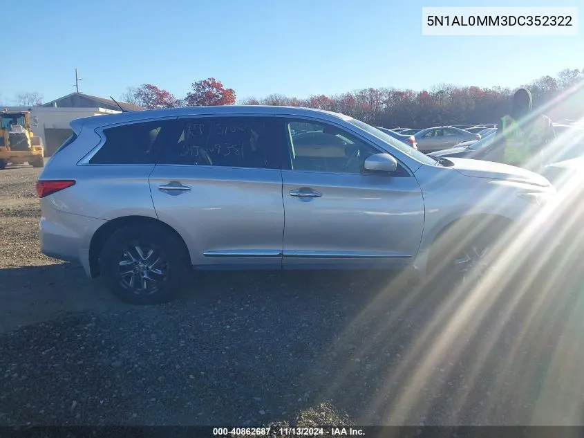 2013 Infiniti Jx35 VIN: 5N1AL0MM3DC352322 Lot: 40862687