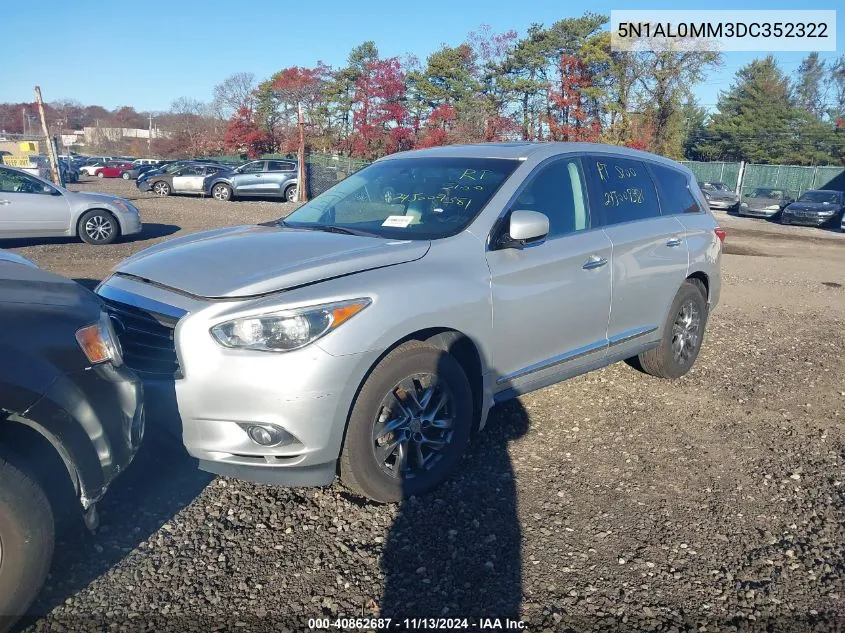 2013 Infiniti Jx35 VIN: 5N1AL0MM3DC352322 Lot: 40862687