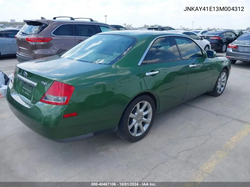 2003 Infiniti M45 Sport VIN: JNKAY41E13M004312 Lot: 40467106