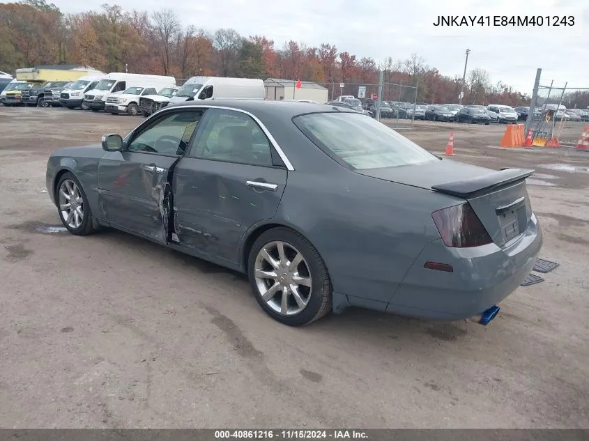 2004 Infiniti M45 Sport VIN: JNKAY41E84M401243 Lot: 40861216