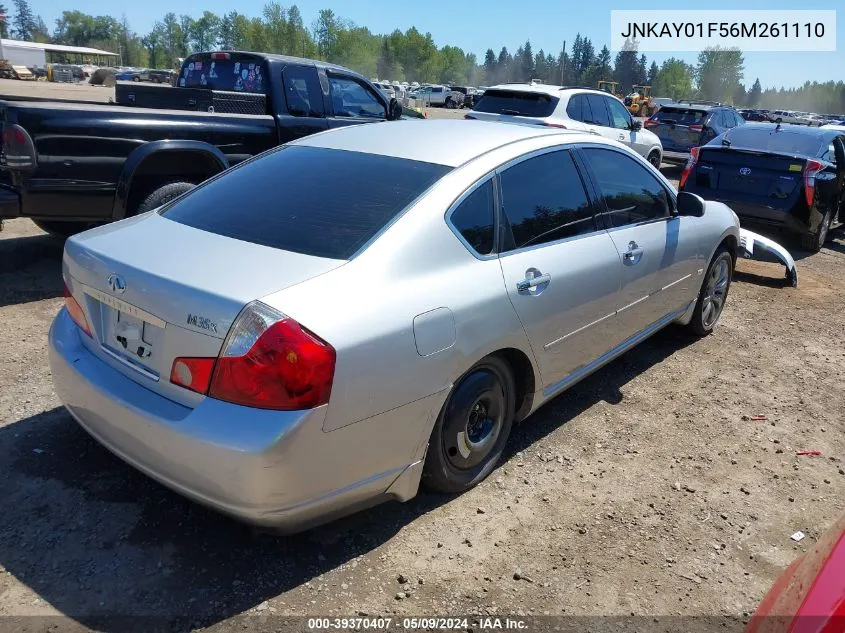 2006 Infiniti M35X VIN: JNKAY01F56M261110 Lot: 39370407