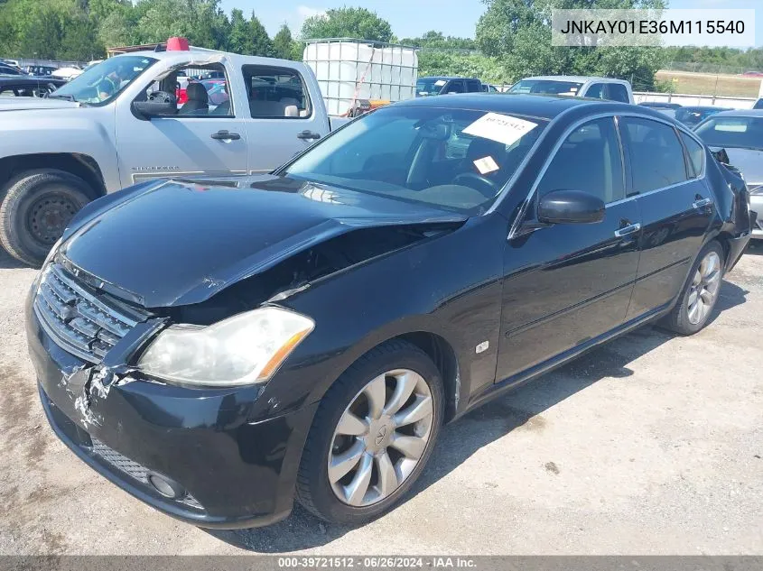 2006 Infiniti M35 VIN: JNKAY01E36M115540 Lot: 39721512