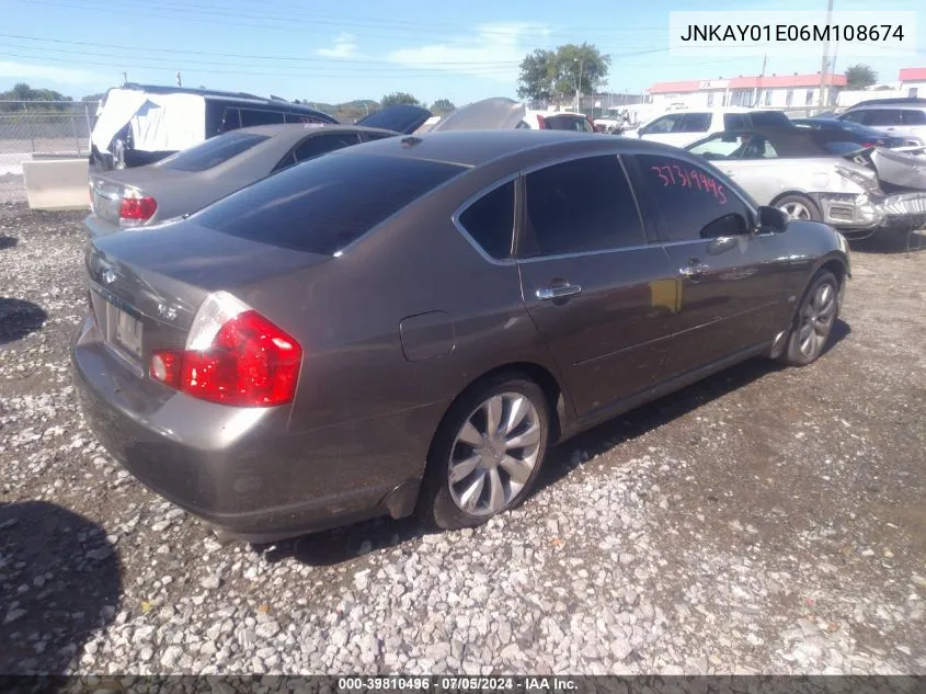 2006 Infiniti M35 VIN: JNKAY01E06M108674 Lot: 39810496