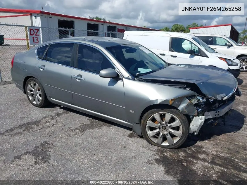 2006 Infiniti M35X VIN: JNKAY01F26M265258 Lot: 40222680