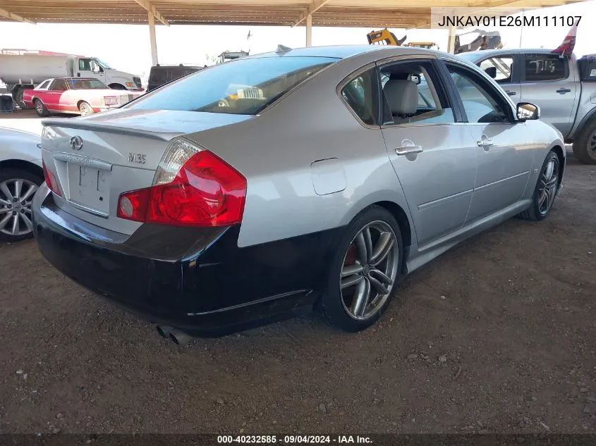 2006 Infiniti M35 Sport VIN: JNKAY01E26M111107 Lot: 40232585