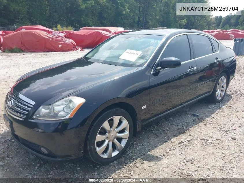 2006 Infiniti M35X VIN: JNKAY01F26M259704 Lot: 40280028